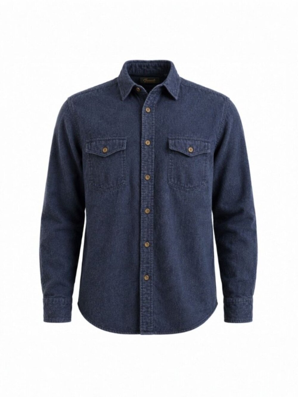 Roundtree & Yorke Vintage Heavyweight Navy Chamois Flannel Shirt Mens L